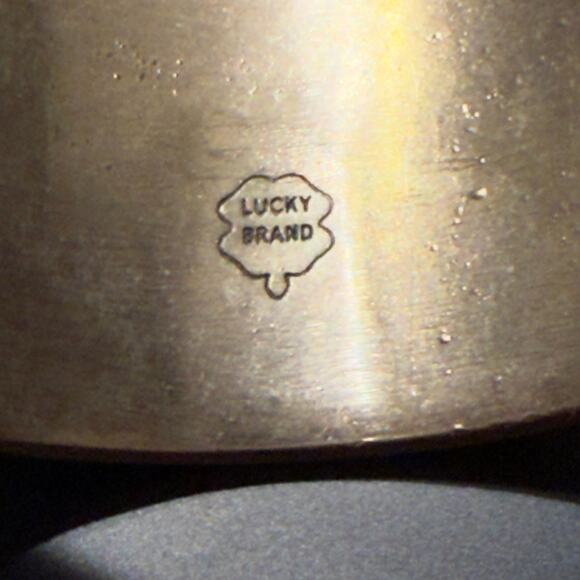 Lucky Brand Blue & Cream Enamel Metal Bangle Bracelet (NWT) - Picture 9 of 10